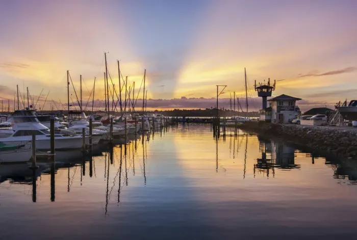 Framed Print : Sunset at Half Moon Bay marina, Auckland, New Zealand Framed Print : Sunset at Half Moon Bay marina, Auckland, New Zealand