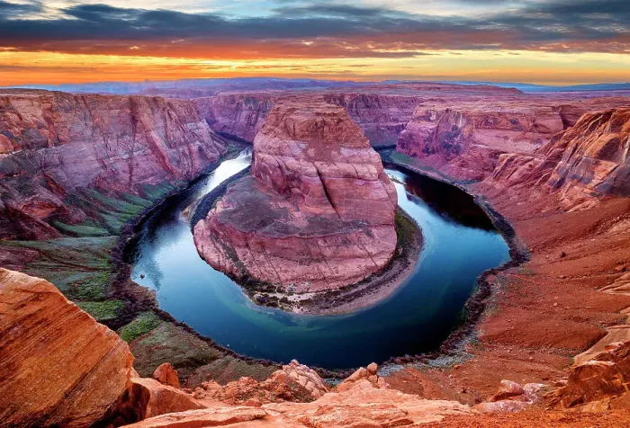 Framed Print : Sunset at Horseshoe Bend and Colorado River near Page, Arizona United States, USA Framed Print : Sunset at Horseshoe Bend and Colorado River near Page, Arizona United States, USA