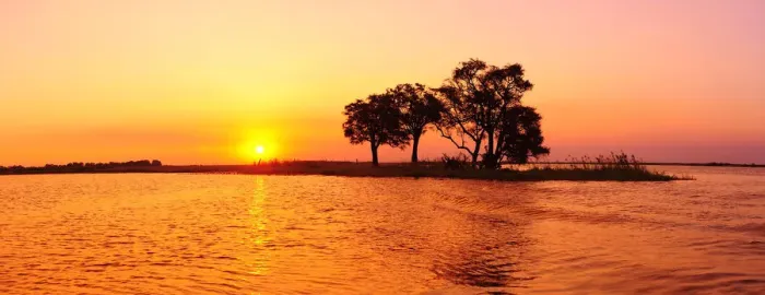 Framed Print : Sunset and Island, Chobe River near Kasane, Africa, Botswana, Chobe National Park Framed Print : Sunset and Island, Chobe River near Kasane, Africa, Botswana, Chobe National Park
