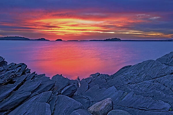 Sunset at Lighthouse Point, Georgian Bay; Killbear Provincial Park Killbear Provincial Park, Ontario, Canada