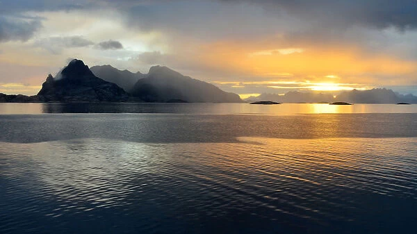 Sunset on Lofoten islands, Norway, Eurpe