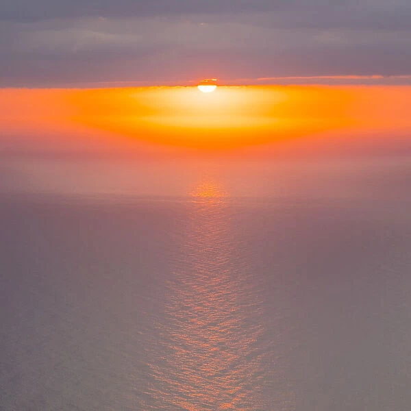 Sunset of the Mediterranena Sea, Mallorca, Balearic Islands, Spain