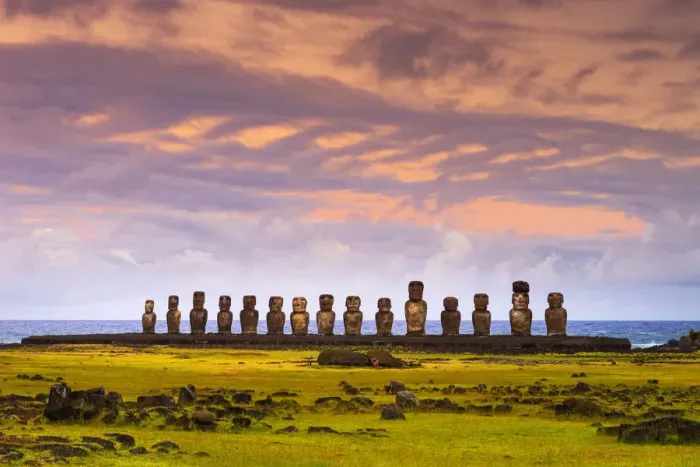 Framed Print : Sunset over Moai at Tongariki, Easter Island, Polynesia, Chile Framed Print : Sunset over Moai at Tongariki, Easter Island, Polynesia, Chile