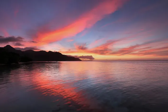 Framed Print : Sunset, Mo'orea, Society Islands, French Polynesia Framed Print : Sunset, Mo'orea, Society Islands, French Polynesia