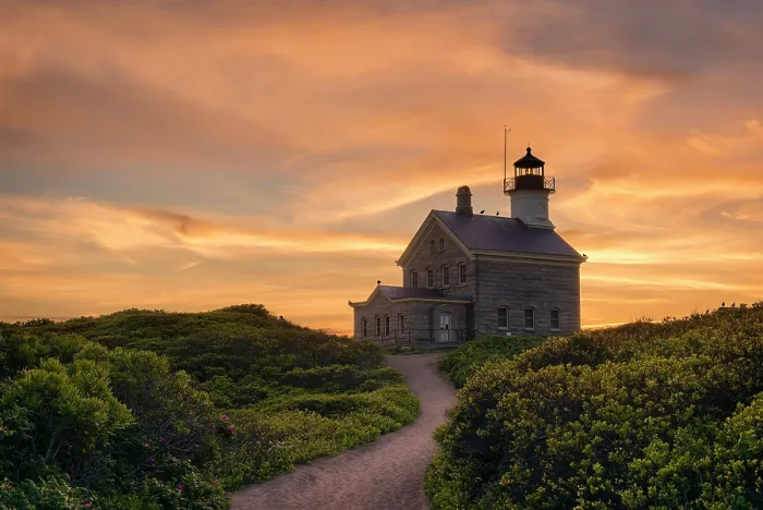 Framed Print : Sunset at North Light, Block Island, Rhode Island, USA Framed Print : Sunset at North Light, Block Island, Rhode Island, USA