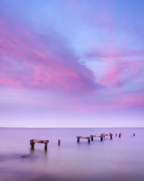 Framed Print : Sunset over old pier pillars on Cape Cod, Falmouth Heights, Massachusetts, USA Framed Print : Sunset over old pier pillars on Cape Cod, Falmouth Heights, Massachusetts, USA