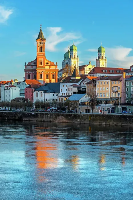 Framed Print : Sunset of Passau on the river Danubio Europe, Germany, Passau, Bavaria district