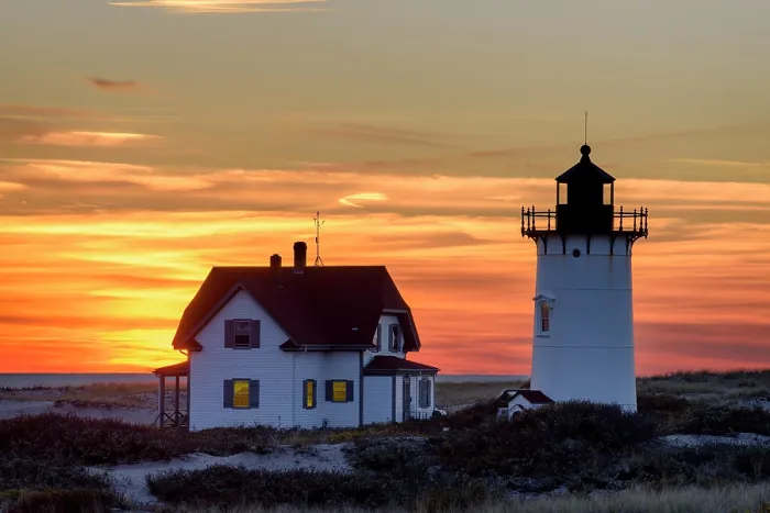 Framed Print : Sunset from Race Point Lighthouse on Cape Cod, Provincetown, Massachusetts, USA Framed Print : Sunset from Race Point Lighthouse on Cape Cod, Provincetown, Massachusetts, USA