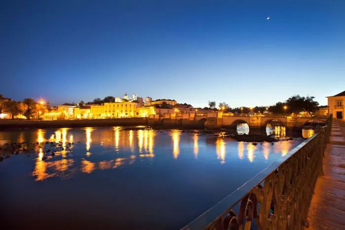 Framed Print : Sunset, Rio Gilao and roman bridge, Tavira, Algarve, Portugal Framed Print : Sunset, Rio Gilao and roman bridge, Tavira, Algarve, Portugal