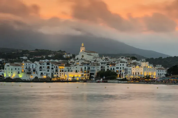 Framed Print : Sunset over the sea town of Cadaques, Costa Brava, Catalonia, Spain Framed Print : Sunset over the sea town of Cadaques, Costa Brava, Catalonia, Spain