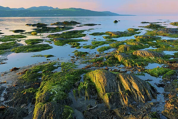 Sunset on shoreline of Gulf of St. Lawrence Iles-aux-Coudres, Quebec, Canada