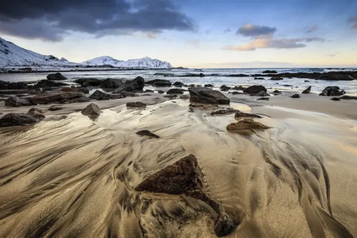 Framed Print : sunset at skagsanden beach, Lofoten, Norway Framed Print : sunset at skagsanden beach, Lofoten, Norway