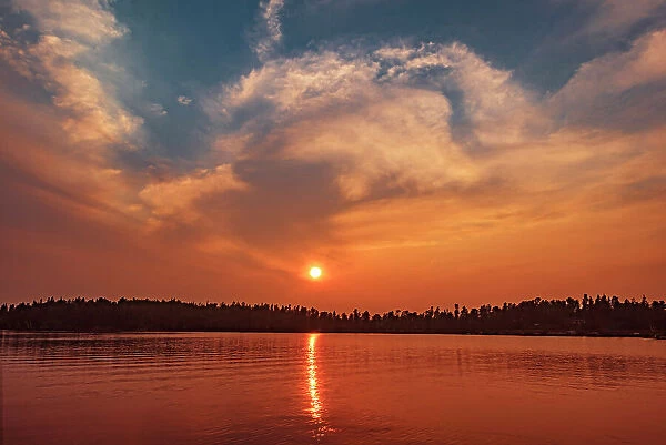 Sunset on Star Lake Whiteshell Provincial Park, Manitoba, Canada