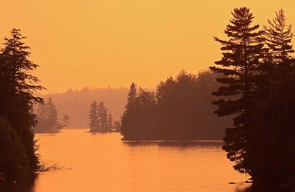 Sunset on Tea Lake ALgonquin Provincial Park, Ontario, Canada