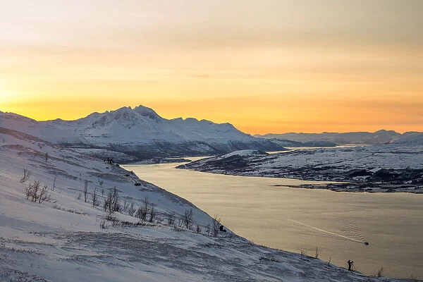 Sunset at Troms, Troms county, Norway, Europe