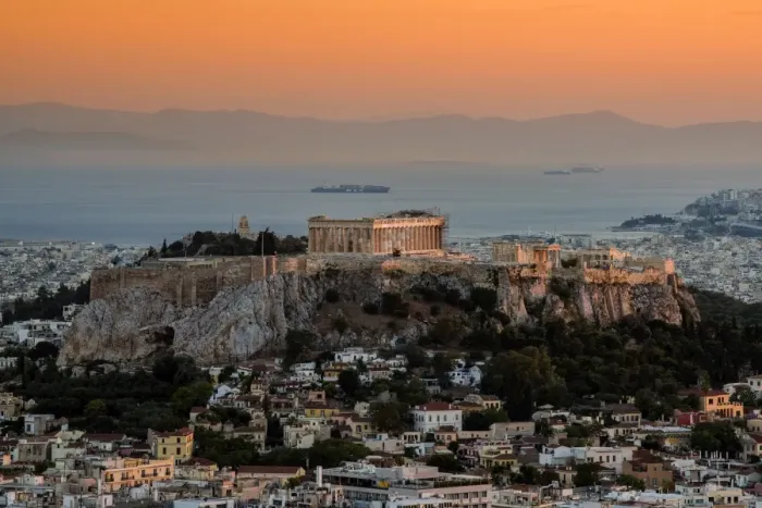 Framed Print : Sunset top view over Acropolis, Athens, Attica, Greece Framed Print : Sunset top view over Acropolis, Athens, Attica, Greece