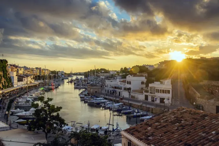 Framed Print : Sunset view over the old port, Ciutadella, Minorca or Menorca, Balearic Islands, Spain Framed Print : Sunset view over the old port, Ciutadella, Minorca or Menorca, Balearic Islands, Spain