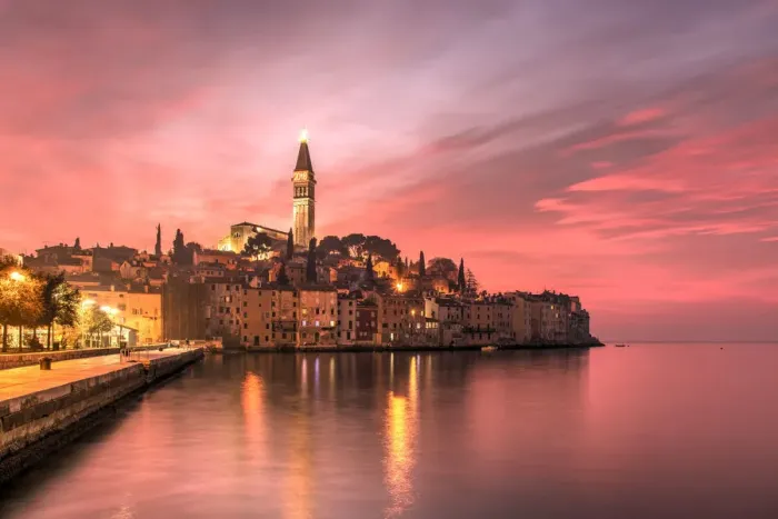 Framed Print : Sunset view of Rovinj - Rovigno, Istria, Croatia