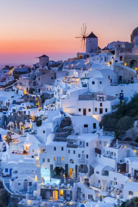Framed Print : Sunset at the village of Oia in Santorini, Cyclades Islands, Greece Framed Print : Sunset at the village of Oia in Santorini, Cyclades Islands, Greece