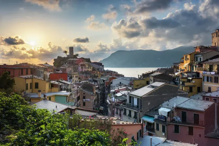 Framed Print : Sunset over the village of Vernazza, UNESCO World Heritage Site, National Park of Cinque Terre, municipality of Vernazza, La Spezia province, Liguria district, Italy, Europe Framed Print : Sunset over the village of Vernazza, UNESCO World Heritage Site, National Park of Cinque Terre, municipality of Vernazza, La Spezia province, Liguria district, Italy, Europe