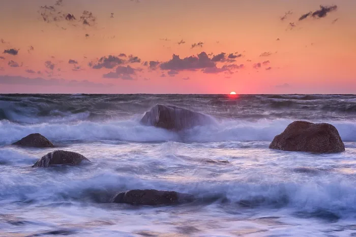 Framed Print : Sunset and waves at Little Island in West Falmouth, Massachusetts, USA Framed Print : Sunset and waves at Little Island in West Falmouth, Massachusetts, USA