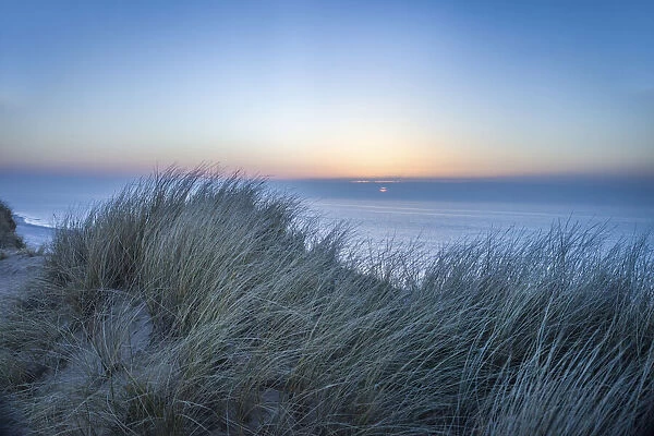 After sunset on the west beach near Kampen, Sylt, Schleswig-Holstein, Germany
