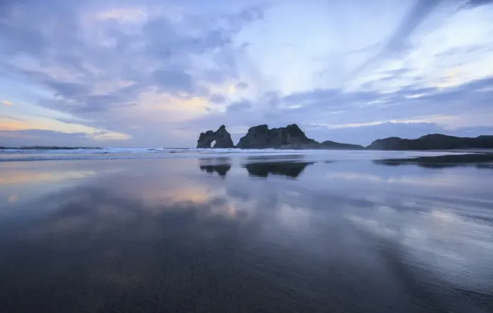 Framed Print : Sunset at Wharariki beach, Tasman, New Zealand Framed Print : Sunset at Wharariki beach, Tasman, New Zealand