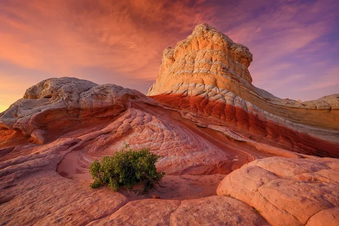 Framed Print : Sunset over White Pocket in Vermilion Cliffs National Monument, Arizona, USA