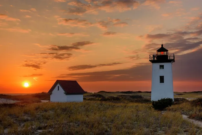 Framed Print : Sunset at Wood End Lighthouse on Cape Cod, Provincetown, Massachusetts, USA Framed Print : Sunset at Wood End Lighthouse on Cape Cod, Provincetown, Massachusetts, USA