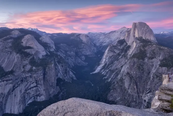 Framed Print : Sunset above Yosemite Valley and Half Dome, viewed from Glacier Point, Yosemite, California, USA Framed Print : Sunset above Yosemite Valley and Half Dome, viewed from Glacier Point, Yosemite, California, USA