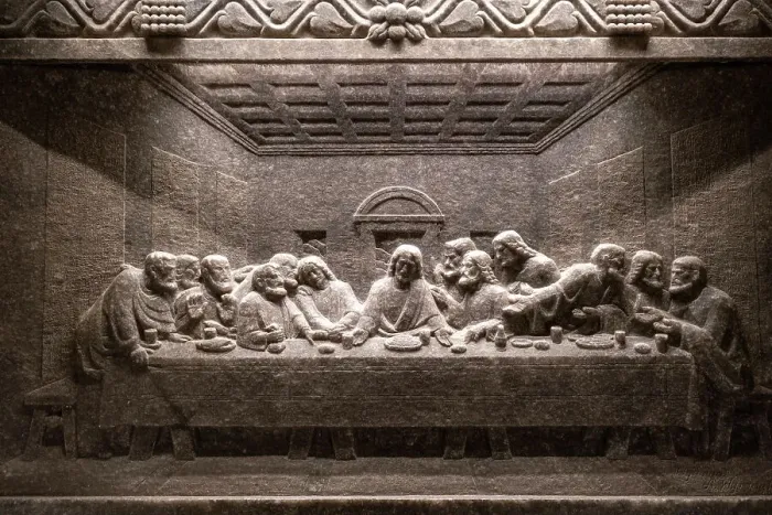 Framed Print : Last Supper carving, St. Kinga's Chapel, Wieliczka Salt Mine (UNESCO World Heritage Site), Krakow, Poland Framed Print : Last Supper carving, St. Kinga's Chapel, Wieliczka Salt Mine (UNESCO World Heritage Site), Krakow, Poland