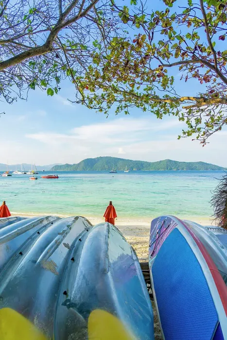 Framed Print : Surf boards on the beach on Raya Island, Thailand Framed Print : Surf boards on the beach on Raya Island, Thailand