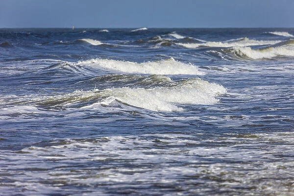 Surf on the west beach of Kampen, Sylt, Schleswig-Holstein, Germany
