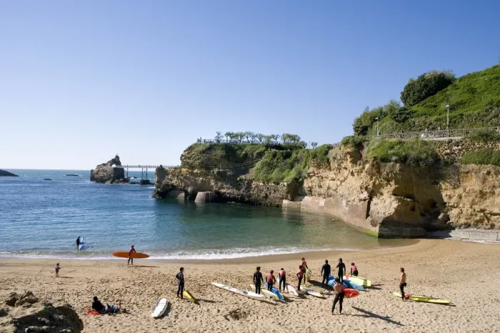 Framed Print : Surfer, port Vieux, Biarritz, the Basque Provinces, France