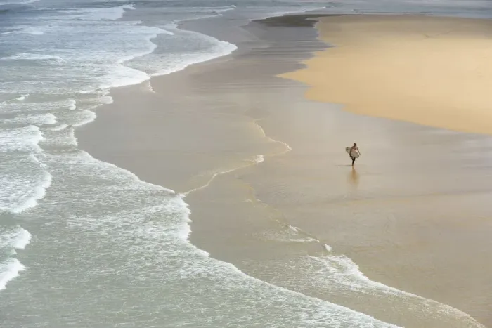 Framed Print : Surfer at the Praia da Bordeira (Bordeira beach)