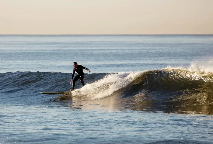 Framed Print : Surfer at sunrise, Santa Monica, California, USA Framed Print : Surfer at sunrise, Santa Monica, California, USA