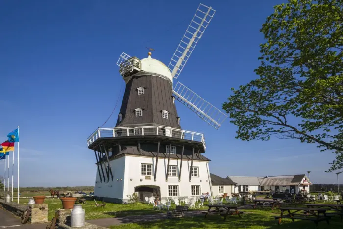 Framed Print : Sweden, Oland Island, Sandvik, Sandvikskvarn, large wooden windmill