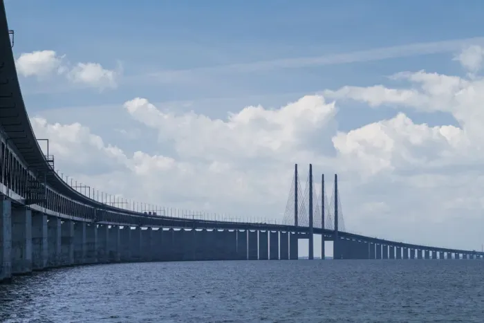 Framed Print : Sweden, Scania, Malmo, Oresund Bridge, longest cable-tied bridge in Europe Framed Print : Sweden, Scania, Malmo, Oresund Bridge, longest cable-tied bridge in Europe