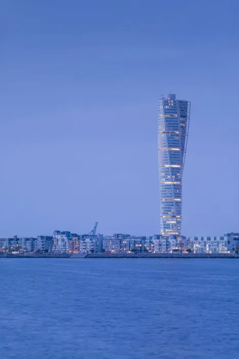 Framed Print : Sweden, Scania, Malmo, Turning Torso building, designed by architect Santisgo Calatrava Framed Print : Sweden, Scania, Malmo, Turning Torso building, designed by architect Santisgo Calatrava