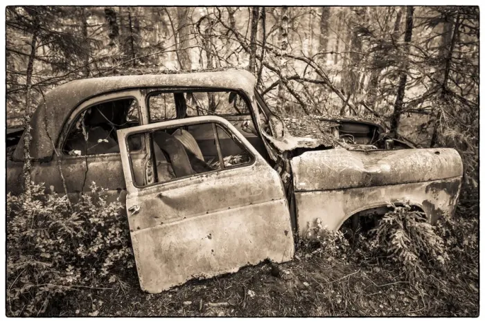 Framed Print : Sweden, Smaland, Ryd, Kyrko Mosse Car Cemetery, former junkyard now pubic park Framed Print : Sweden, Smaland, Ryd, Kyrko Mosse Car Cemetery, former junkyard now pubic park