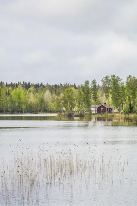 Framed Print : Sweden, Southeast Sweden, Skullaryd, lake view, springtime Framed Print : Sweden, Southeast Sweden, Skullaryd, lake view, springtime