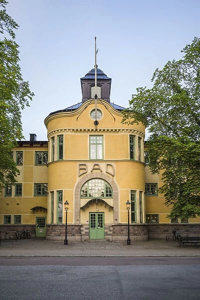 Sweden, Southern Sweden, Karlskrona, Jugendstil-style facade of the public baths