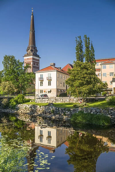 Sweden, Vastmanland, Vasteras, old town buildings by the Svartan River