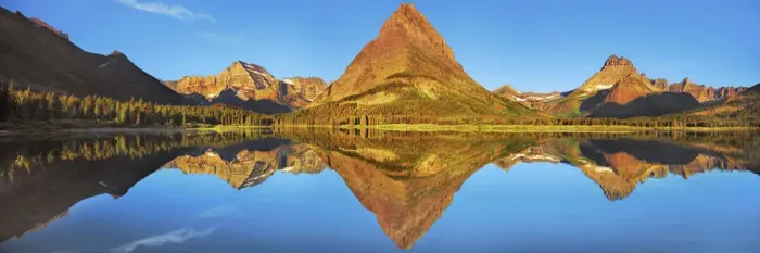 Framed Print : Swiftcurrent Lake with reflection of Mount Grinnell - USA, Montana, Glacier National Park