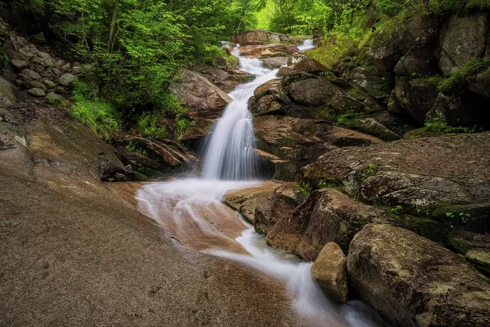 Framed Print : Swiftwater Falls in spring, Falling Waters Trail, Franconia Notch State Park, White Mountain National Forest, New Hampshire, USa Framed Print : Swiftwater Falls in spring, Falling Waters Trail, Franconia Notch State Park, White Mountain National Forest, New Hampshire, USa
