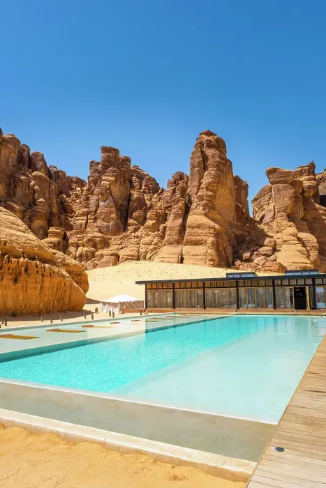 Framed Print : Swimming pool in the desert, Our Habitas AlUla resort, Ashar Valley, Al-Ula, Medina Province, Saudi Arabia Framed Print : Swimming pool in the desert, Our Habitas AlUla resort, Ashar Valley, Al-Ula, Medina Province, Saudi Arabia