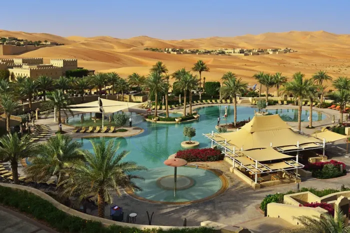 Framed Print : The swimming pool of the desert luxury hotel Anantara Qasr Al Sarab in the Empty Quarter Framed Print : The swimming pool of the desert luxury hotel Anantara Qasr Al Sarab in the Empty Quarter