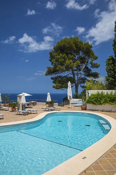 Swimming pool at the Hotel Hoposa Costa d Or, Serra de Tramuntana, Mallorca