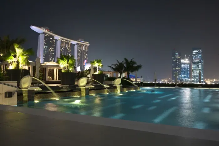 Framed Print : Swimming pool, Mandarin Oriental Hotel, Singapore
