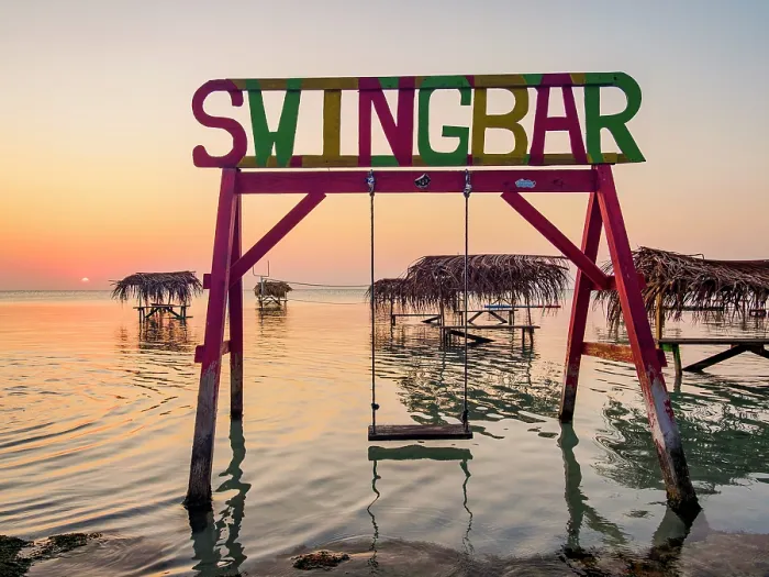 Framed Print : Swing Bar at sunset, Secret Beach, Ambergris Caye, Belize District, Belize Framed Print : Swing Bar at sunset, Secret Beach, Ambergris Caye, Belize District, Belize